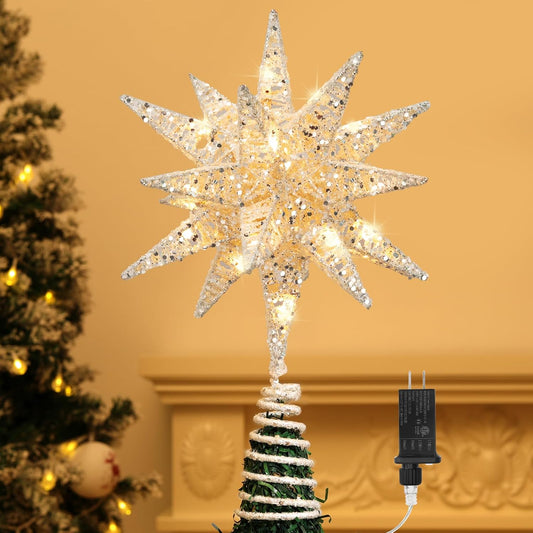 3D Star Plugged Decorative Treetop